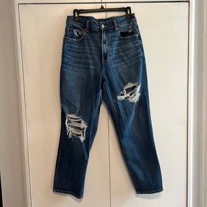 American Eagle AE Distressed Mom Straight Jeans